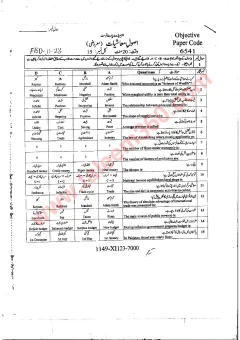 Principles of Economics 11th Class Past Paper 2023 — Faisalabad Board cover