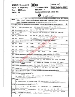 English 9th Class Past Paper 2024 — Bahawalpur Board cover