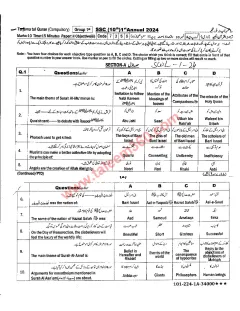 Tarjuma-tul-Quran 10th Class Past Paper 2024 — Sahiwal Board cover