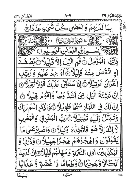 Surah Al-Muzzammil cover